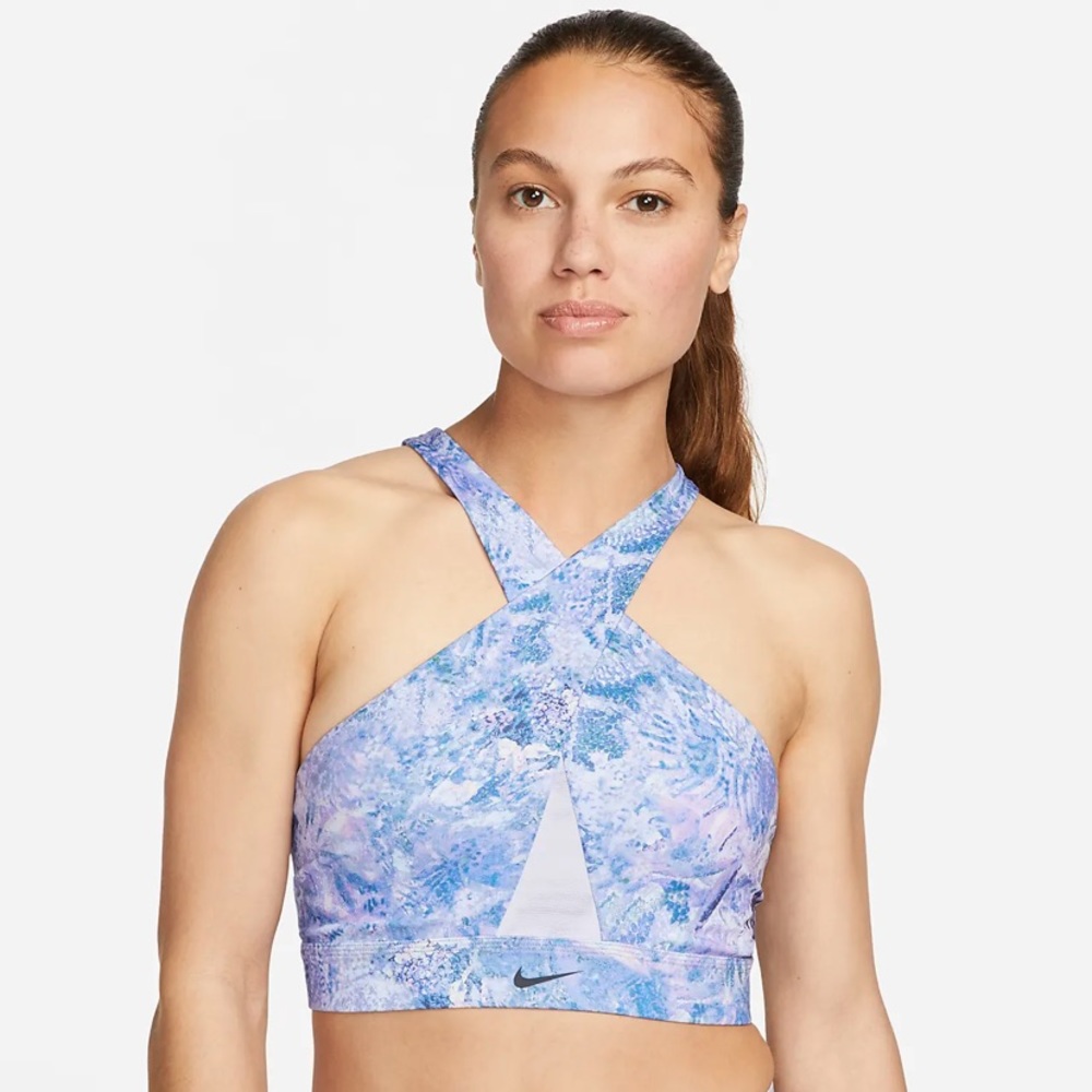 NWT Nike Swoosh Wrap Medium-Support 1-Piece Pad Printed Sports Bra Size Large